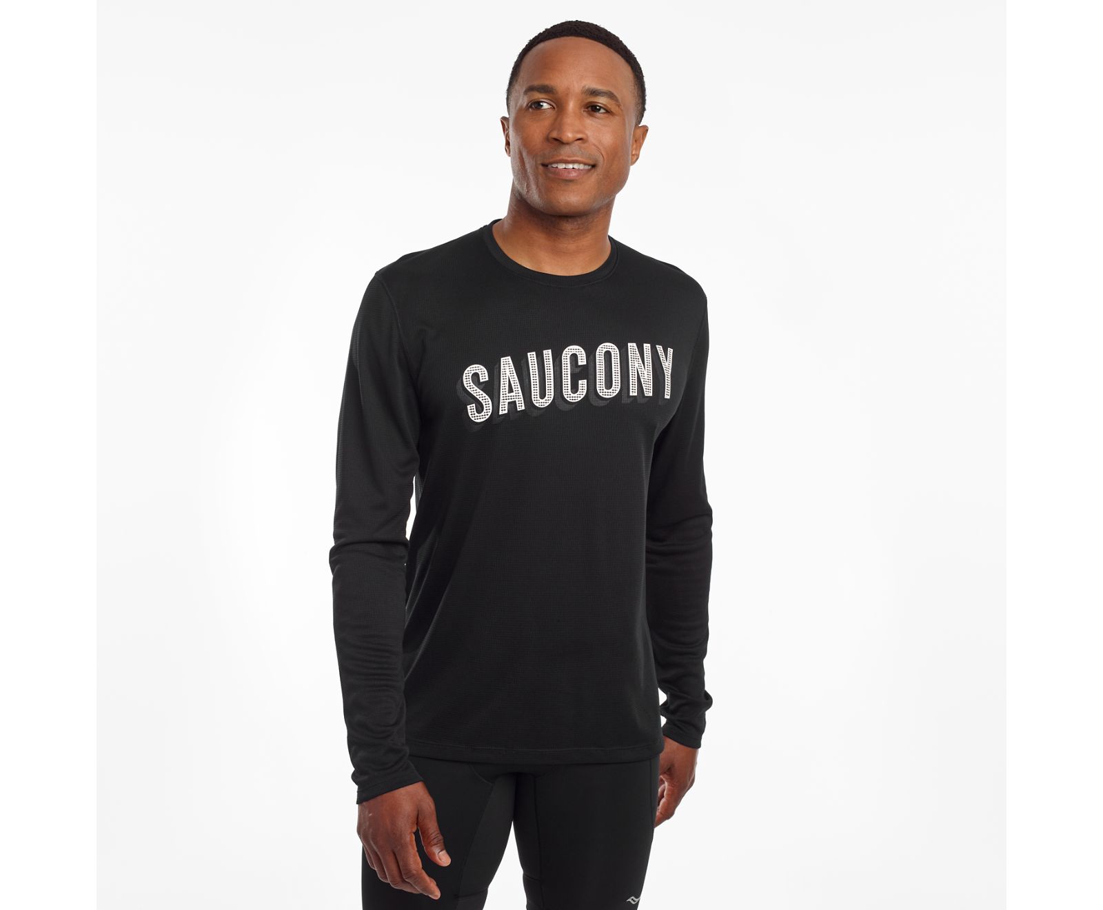 Saucony Stopwatch Long Sleeve Men's Shirts Black | AU 633OKIR